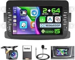 "Hikity" 2G + 64G "Android" automobilinis radijas, skirtas "Renault Spring", "Dacia Logon", "Duster", "Captur", "Sandero", "Symbol", "Lodgy", "Lada Xray" su "Carplay" "Android" belaidžiu automobiliu, 9 colių jutikliniu ekranu, navigacija GPS WiFi BT RDS/F
