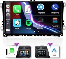 "Hikity" 9 colių jutiklinio ekrano automobilinis radijas "VW Golf 5 Golf 6 Passat Polo Tiguan Caddy" su "CarPlay" ir "Android" Dvigubas DIN "Bluetooth" su "Navi WiFi" FM RDS USB SWC + "Canbus" + atbulinės eigos kamera