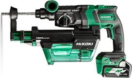 "HiKOKI DH36DPE" akumuliatorinis gręžtuvas ir kaltinis plaktukas (36 V, 3,2 J, dulkių nusiurbimas, bešepetėlinis, LED, gręžimo gylio valdymas, SDS-plus įrankių laikiklis, priedai, dėklas, įskaitant 2x 2,5 Ah akumuliatorių ir įkroviklį))
