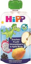 "HiPP Organic Squeeze Dragon Fruit Currant in Apple Pear" (8 x 100 g), nuo 1 metų, 100 % vaisių tyrė, be pridėtinio cukraus, veganiška, geriausia ekologiška kokybė