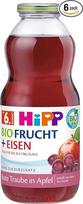 "HiPP" ekologiški vaisių sulčių gėrimai +, raudonųjų vynuogių ir obuolių su geležimi, 6 vnt. (6 x 0,5 l)
