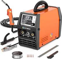 "HITBOX" suvirinimo aparatas be dujų, 200A 230V suvirinimo aparatas 4-in-1 Funkcija be dujų MIG suvirinimo aparatas/ARC/MMA/Lift TIG/Spool Feeder (HIM200)