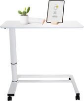 "hjh OFFICE" 830054 Reguliuojamo aukščio stalas Stand II White Side Table su dujine spyruokle ir ratukais Aukštis iki 107 cm