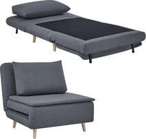 "HOMCOM" miegamasis krėslas, itin plati sofa-lova su lovos funkcija, juosmens pagalvėlė, 3-in-1, sulankstoma, 191 x 95 cm, atlošiama kėdė su reguliuojamu atlošu, lininis šezlongas svetainei, pilka spalva