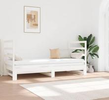 "Homgoday" 2 x (90 x 190 cm) baltos spalvos pušies masyvo ištiesiamas sofos lovos rėmas Lovos rėmas