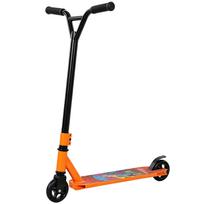 Triukinis paspirtukas su 100 mm PU ratukais ir 360° vairu, oranžinis–juodas, 65 x 48 x 82 cm