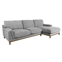 Kampinė sofa su dešiniuoju kampu, pilka, 298 × 100/156 × 96 cm