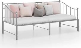"Homgoday" ištraukiamas sofos lovos rėmas Sofa lova Dienos lova Sofa lova Svečių lova Metalinė lova Funkcinė lova Sofa lova svečių kambariui Svetainė Pilka Metalinė 90 x 200 cm