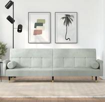 "Homgoday" sofa lova su pagalve Velvetas Šviesiai pilka sofos konstrukcija pižamai Svečių kambario baldai Patvarus viengungis