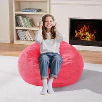 "Homguava Bean Bag Chair", "Teardrop Bean Bags" kėdė paaugliams, "Bean Bag" užpildytas atminties putomis ir itin minkštu velveto užvalkalu, skirtas svetainei, miegamajam (mažas, rožinis)