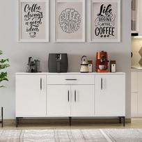 "Homidea Laura Console" - komoda - staliukas - TV staliukas - su 4 durelėmis ir 1 stalčiumi, modernaus dizaino, 160 x 78,6 x 40 cm (balta)
