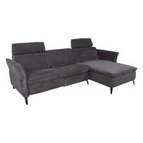 Kampinė sofa DAYTON PN su elektriniu kojų atramos reguliavimu, tamsiai pilka, 268 × 94/157 × 80/100 cm