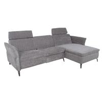Kampinė sofa su elektriniu kojų atramos reguliavimu, šviesiai pilka, 268 × 94/157 × 80/100 cm