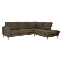 Kampinė sofa HANSON, dešininė, žalia, 252 × 91/205 × A 68/90 cm