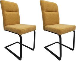 "HTI living Liron" supamosios kėdės 2 valgomojo kėdžių komplektas "Cantilever Yellow