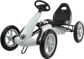 "HyperMotion Go-Kart" pedalinė transporto priemonė, vaikiška transporto priemonė nuo 5 metų, reguliuojama sėdynė su dvigubu rankiniu stabdžiu, 30 cm ratai, važiavimo pirmyn ir atgal funkcija, pilka