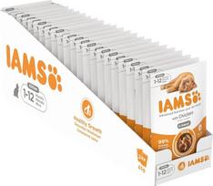 "IAMS Delights Kitten Wet Food" - daugkartinis kačių ėdalas su vištiena padaže, aukštos kokybės ėdalas jaunesniems 1-12 mėn. kačiukams, 24 x 85 g