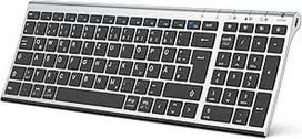 "iClever BK10 Bluetooth" klaviatūra, belaidė įkraunama, 3 "Bluetooth" kanalai, stabilus ryšys, itin plonas ergonomiškas dizainas, belaidė klaviatūra "iOS", "Android", "Windows