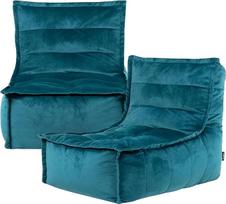 "Icon Dolce Bean Bag Lounger for Adults", "Teal", 2 vnt., pūkuotas aksomo audinys, milžiniškas aksominis pupų maišas su užpildu, pupų maišo kėdė, patogus fotelis Svetainė, poilsio kambarys, miegamasis, biuras