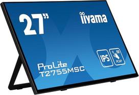 "iiyama Prolite T2755MSC-B1" 68,6 cm 27 colių IPS LED monitorius "Full HD" 10 taškų daugiajutiklinis jautrusis HDMI DP garso išvestis USB 3.2 7H apsauga nuo pirštų atspaudų Juoda