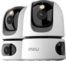 "Imou" 2K + 2K dvigubos vidaus stebėjimo kameros su dirbtinio intelekto žmogaus/gyvūno funkcija, spalvotas naktinis matymas, 360° PTZ WLAN vidaus stebėjimo kamera, automatinis sekimas, dvipusis garsas, sirena, privatus režimas (2 vnt.)