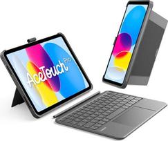"Inateck" dėklas su klaviatūra, skirtas "iPad 11 A16 2025 11 colių, "iPad 10 Generation 2022" 10,9 colių, vertikalus/horizontalus stovas, didelis pelės laikiklis, nuimamas, nuimamas, su rašiklio laikikliu, QWERTZ, AceTouch