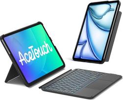 "Inateck" dėklas su klaviatūra, itin lengva klaviatūra, skirta "iPad 11/10 Gen A16 2025" 11 colių, "iPad Air" 11 colių M3/M2, "Air 5/4", "Pro 11 4/3/2/1", nuimamas, 7 spalvų apšvietimas, "Tarckpad", QWERTZ, "AceTouch" KB04122