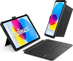 "Inateck" dėklas su klaviatūra, skirtas "iPad 11 A16 2025 11", "iPad 10 Gen 2022" 10,9 colio, 5,1 colio viso paviršiaus jutikliniam kilimėliui, vertikalus / horizontalus stovas, nuimamas, su rašiklio laikikliu, QWERTZ, juodas, AceTouch Pro