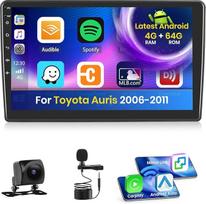"Inefala Android 15" automobilinis radijas "Auris 2006-2011" 4+64G su belaidžiu "CarPlay" "Android" automobiliui, 10 colių ekranas Palaiko FM RDS 32EQ GPS Bluetooth WiFi SWC AHD atbulinės eigos kamera