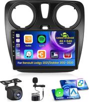 "Inefala Android 15" automobilinis radijas "Renault Lodgy 2021", "Dokker 2012-2020" 4+64G su belaidžiu "CarPlay" "Android" automobiliu, 9 colių ekranas FM RDS 32EQ GPS Bluetooth WiFi SWC AHD atbulinės eigos kamera