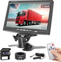 "Inefala" atbulinės eigos kameros rinkinys su 7 colių monitoriumi, IP68 vandeniui atspari naktinio matymo automobilio atsarginės kopijos kamera, stabilus kabelinis signalas, 12 V - 24 V atbulinės eigos kamera su 20 m kabeliu, skirta nameliams ant ratų, su