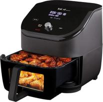 "Instant Vortex Plus" su "ClearCook" - 5,7 l skaitmeninė karšto oro keptuvė, juoda, 6 išmaniosios programos "6-in-1" - kepimas, kepimas, skrudinimas, kepimas ant grotelių, dehidratacija, šildymas, didelė talpa, 1700 W