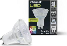 "Integral LED" 10 "Real Colour Premium" GU10 reguliuojamo apšvietimo lempučių pakuotė - atraskite tikrąsias savo namų spalvas (CRI95) su GU10 lemputėmis, artimiausiomis natūraliai saulės šviesai