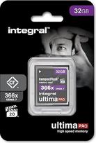 "Integral" 32GB "Compact Flash" kortelė UDMA-7 366x VPG-20 55MB/s skaitymo ir 25MB/s rašymo greičio profesionali didelės spartos atminties kortelė