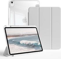 "iPad Air" 11 colių M4/M3/M2 (2026/2025/2024), "iPad Air" 5/4 kartos (2022/2020) 10,9 colių dėklas su rašiklio laikikliu, permatoma kieto kompiuterio nugarėlė, automatinio miego/budėjimo funkcija, šviesiai pilkas