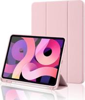 "iPad 11th Generation A16 2025" / "iPad 10th Generation 2022" (10,9/11 colių) dėklas su pieštuko laikikliu, trikampiu stovu, automatinio miego/budėjimo funkcija, lankstus TPU galinis apsauginis dėklas, skirtas 11/10 kartai, rožinės spalvos