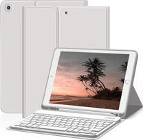 "iPad" 9-osios 8-osios, 7-osios, 7-osios, 2021 m., 2020 m., 2019 m., "iPad 9/8/7" 10,2 colių dėklas su klaviatūra, "Bluetooth" klaviatūra "Folio" su rašiklio laikikliu, QWERTZ išdėstymas, pilkas