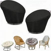 "Iptienda Papasan" kėdės užvalkalas, sodo kėdės užvalkalas, atsparus vandeniui, UV spinduliams, 500D Oksfordo kėdės užvalkalas, sodo kėdės užvalkalas sodo baldams, 119 x 89 / 46 cm, 2 vnt.