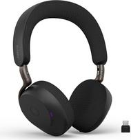 "Jabra Evolve3 75" belaidės "Bluetooth" ausinės su mikrofonu biurui, USB-C, AI balso skambučiai, pažangus aktyvus triukšmo slopinimas, 22 val. baterija, sertifikuota "MS Teams", juodos spalvos