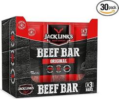 "Jack Links" baltyminis batonėlis "Beef Original" - 30 vnt. (30 x 22,5 g) - mažai angliavandenių turintis baltyminis batonėlis - baltyminis batonėlis - energinis batonėlis - užkandis keliaujant ir sporto salėje, fitneso reikmėms - daug baltymų turintis už