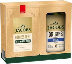 "Jacobs Origins Brazil & Crema" kavos pupelių dovanų rinkinys, nuostabaus riešutų skonio Brazilijos kavos pupelės ir švelnaus riešutų aromato Crema pupelės, intensyvumas 4/10 ir 5/10, visos kavos pupelės, 2 x 200 g