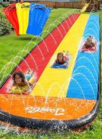 "Jambo Premium Splash and Slide" su 3 "Boogie Boards", sunkus vandens nusileidimo kalnelis su pažangia 3 krypčių laistymo sistema, 20 pėdų XL nusileidimo kalnelis