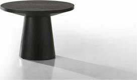 "Jasper" 56 cm apvalus ebonito šoninis staliukas su pagrindu, juodas