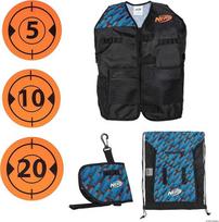 "Jazwares" NER0311 "Elite Deluxe Tactical Gear Pack" - taktinė liemenė su klubo dėklu, RCA kuprine ir 5 taikiniais - sprogdinkite mūšyje su "Nerf" - "Amazon" ekskliuzyvas, įvairių spalvų