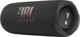 "JBL Flip 6" "Bluetooth" dėžutė juodos spalvos: iki 12 valandų belaidžio muzikos atkūrimo.