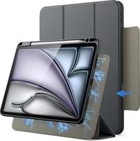 "JETech" magnetinis nuimamas dėklas "iPad Air" 11 colių M4/M3/M2 (2026/2025/2024), "iPad Air 5th/4th" su rašiklio laikikliu, nuimamu pasukamu dangteliu, portreto/landšafto stovu (kosminė pilka)