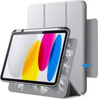 "JETech" magnetinis nuimamas dėklas "iPad" (A16) 11/10 kartos (2025/2022) su rašiklio laikikliu, nuimamu besisukančiu permatomu dangteliu, portreto / peizažo stovu (sidabrinis)