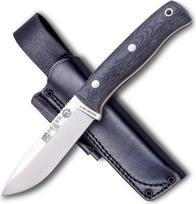 "Joker Lynx 111 Bushcraft" peilis - 10,5 cm "Böhler N695" geležtė - įvairios rankenos ir dėklai - tinka medžioklei, žvejybai, stovyklavimui ir žygiams (drobė "Micarta", odinis dėklas + ugnies užtaisas)
