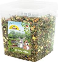 "JR Farm Herb Oasis" 470 g kibirėlyje (žolelės nykštukiniams triušiams ir graužikams, papildomas maistas)