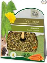 "JR Farm" žolelių be grūdų ratas, morkos Peters, 4 x 140 g Graužikai